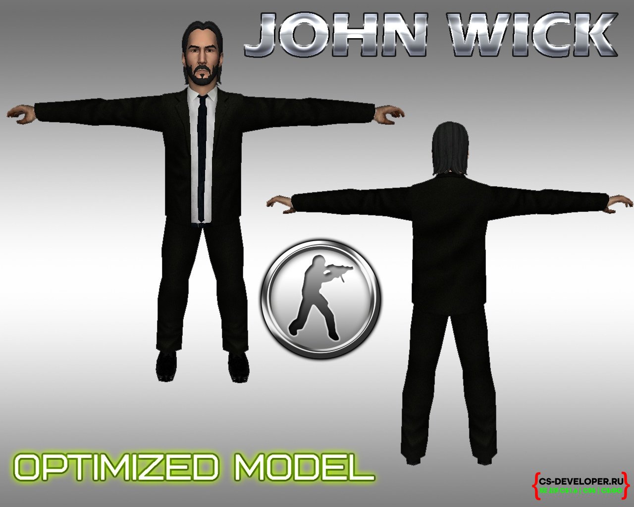 Модель игрока «Джон Уик» для CS 1.6