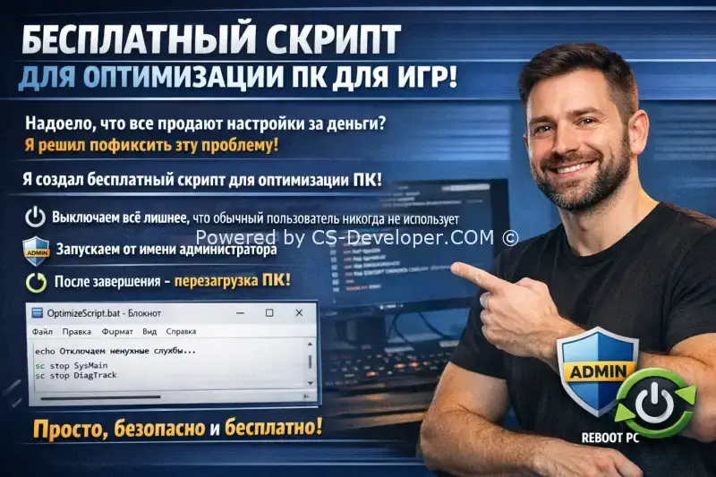 Бесплатный скрипт для оптимизации ПК для игр